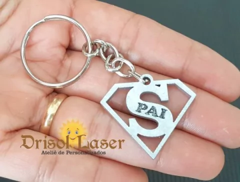 Chaveiro Super Pai Pequeno - L0275 - (PEDIDO MINIMO 5 UNIDADES)
