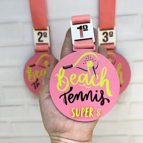 Medalhas Beach Tennis Coloridas - Drisol Artes