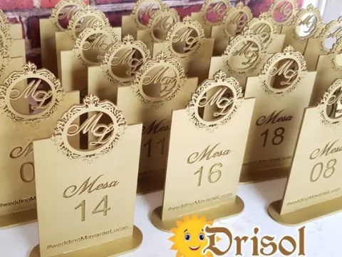 Placa Marcação de Mesa - Com Brasão - MDF 3 MM - L0142