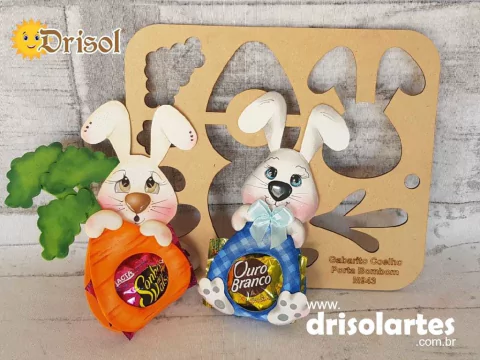 M943 - Coelho Porta Bombom - Gabarito em MDF