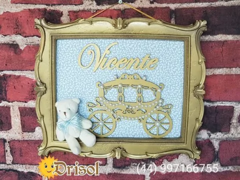 Moldura em RESINA Modelo Menino com Carruagem P038 - comprar online