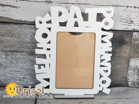 Porta Retrato Melhor Pai do Mundo MDF 3 MM Branco - L0277