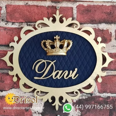 Moldura em MDF 3MM Pintado de Dourado Modelo Davi - P081