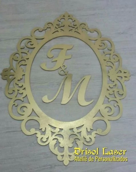 Painel com Iniciais GRANDE - MDF 3mm - L0174﻿