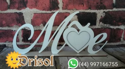 Porta Retrato MÃE coração - MDF BRANCO 3 MM - L0138﻿