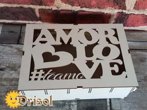 Caixa #Te Amo (Desmontada - MDF 3 MM Branca) - L0160