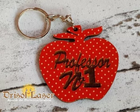 Chaveiro Prof. Nº1 Maçã - L0013 - Pedido Mínimo 5 Unidades - comprar online