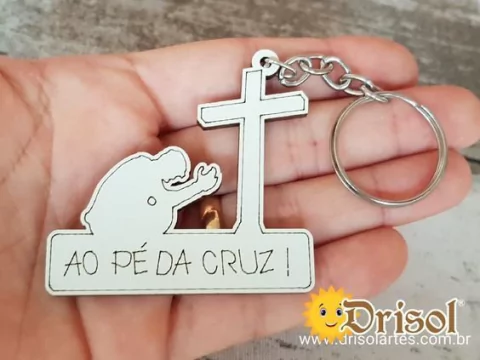 CHAVEIRO AO PÉ DA CRUZ - MDF 3 MM - L0227- Pedido Mínimo 5 Unidades