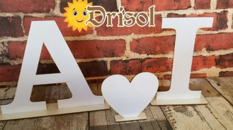 INICIAIS CASAL EM MDF 3 MM ( 30 Cm) - L0176