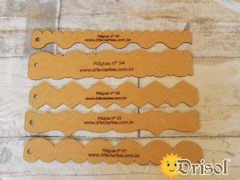 Gabarito de MDF - RÉGUA DECORADA - 5 PEÇAS - comprar online