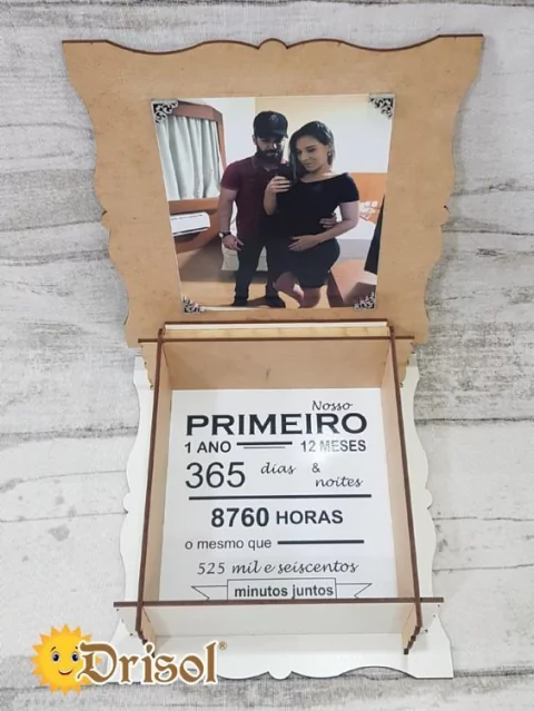 Caixa em MDF 3MM Branco - ANIVERSÁRIO DE 1 ANO - L00