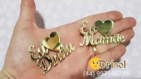 Frase Acrilico e MDF para Laços - 4cm x 3cm - L0106 - Pedido Mínimo 3 Unidades