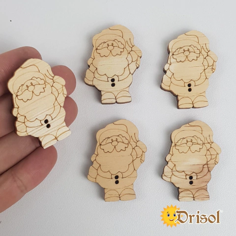 BP54 - Papai Noel Inteiro G - Botões em MDF