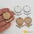 BP18 - Flor com Folhas G - Pingente em MDF