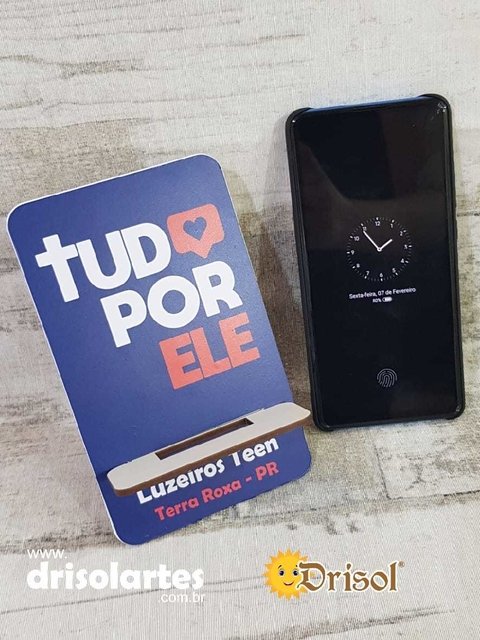 Porta Celular Personalizado MDF 3 MM Adesivado - MDF 3 MM - L0 - Pedido Mínimo 5 Unidades