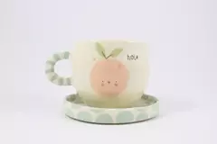 Set taza redonda durazno con carita