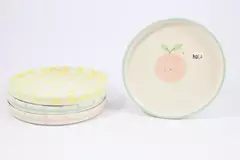 Plato borde recto, chico, durazno con carita - comprar online