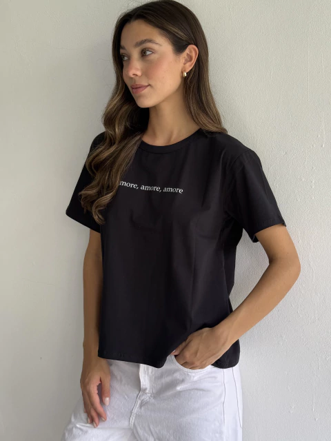 REMERA ESTAMPADA BASICA ALGODON LYCRA - AMORE - comprar online