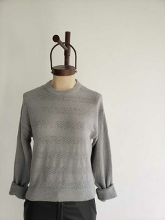 SWEATER BASICO DE HILO CHENILLE CON DETALLE CALADO - SWEATER ARACELI