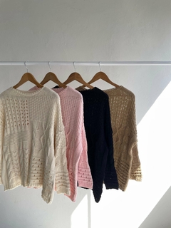 SWEATER TEJIDO HILO ALGODON CALADO - ATENA - Dasom | MAYORISTA