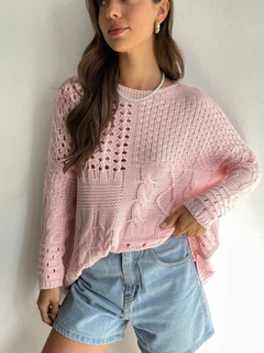 SWEATER TEJIDO HILO ALGODON CALADO - ATENA - comprar online