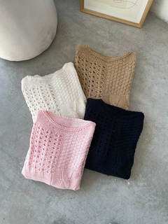 SWEATER TEJIDO HILO ALGODON CALADO - ATENA en internet