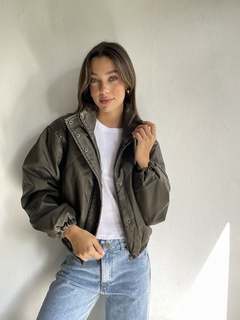 BOMBER CUERO PU GASTADO - BOMBER PARIS - tienda online