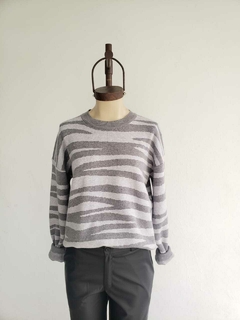 SWEATER TEJIDO EN DOBLE HEBRA DE BREMER DISENO CEBRA - SWEATER BELLA - Dasom | MAYORISTA