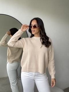 SWEATER TEJIDO DOBLE HEBRA BREMER PUNTO INGLES TAJOS - SWEATER BIANCA - comprar online