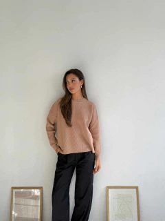 SWEATER TEJIDO DOBLE HEBRA BREMER PUNTO INGLES TAJOS - SWEATER BIANCA