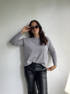 SWEATER TEJIDO DOBLE HEBRA BREMER PUNTO INGLES TAJOS - SWEATER BIANCA - tienda online