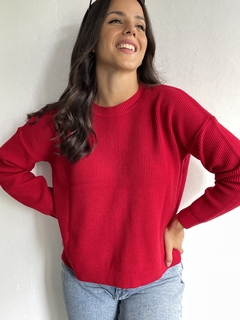 SWEATER TEJIDO DOBLE HEBRA BREMER PUNTO INGLES TAJOS - SWEATER BIANCA