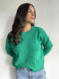 Imagen de SWEATER TEJIDO DOBLE HEBRA BREMER PUNTO INGLES TAJOS - SWEATER BIANCA