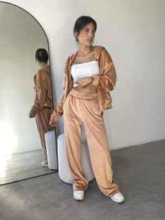 PALAZZO DE PLUSH BIFAZ CON BOLSILLOS LATERALES - PALAZZO VELVET - comprar online