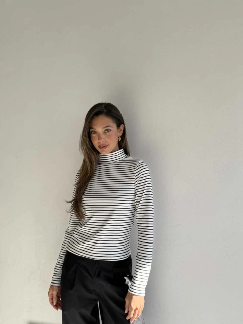 MEDIAPOLERA BASICA RAYADA MANGA LARGA - MEDIAPOLERA CHARIS - comprar online