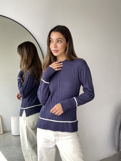 SWEATER TEJIDO BREMER MORLEY COMBINADO - DENISE - Dasom | MAYORISTA