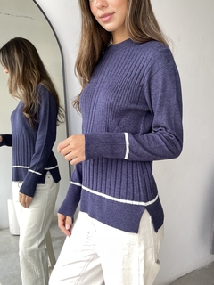 SWEATER TEJIDO BREMER MORLEY COMBINADO - DENISE - Dasom | MAYORISTA