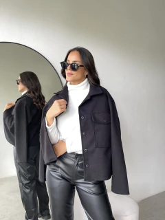 CAMPERA TIPO CAMISACO DE PAÑO PUNTO - ELENA - Dasom | MAYORISTA