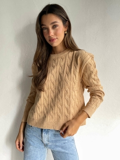 SWEATER ANCHO TEJIDO DE HILO BREMER TRENZADO - ESTER - tienda online