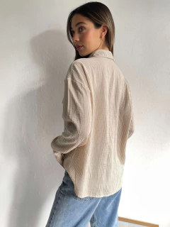 Imagen de CAMISA HOMBRO CAIDO LINO CAMISERO RAYAS - CAMISA JENNY
