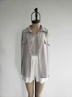CAMISA HOMBRO CAIDO LINO CAMISERO RAYAS - CAMISA JENNY - comprar online
