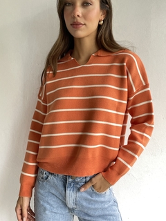 SWEATER CHOMBA TEJIDO DOBLE HILO BREMER RAYADO - MALENA en internet