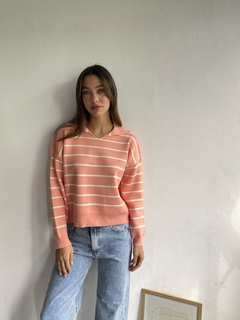 SWEATER CHOMBA TEJIDO DOBLE HILO BREMER RAYADO - MALENA - tienda online