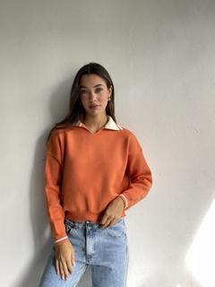 CHOMBA ANCHA OVERSIZE TEJIDO DOBLE HILO BREMER COMBINADO - MARGOT