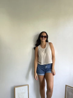 MUSCULOSA CORTA DE TELA RIBB (LIVIANA Y FRESCA) - MUSCULOSA MEGAN - tienda online