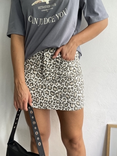 MINI GABARDINA CON LYCRA ANIMAL PRINT - MINI OLIVIA