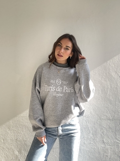 BUZO OVERSIZE DE FRIZA BORDADO - BUZO PARIS - tienda online