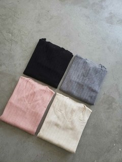 SWEATER TEJIDO BREMER CUELLO V MORLEY ANCHO - SWEATER PRIXILA - tienda online