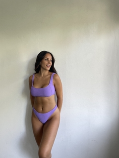 CONJUNTO TOP CUADRADO Y VEDETINA EN MORLEY CON TEXTURA - RUBI en internet