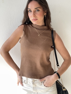 POLERA SIN MANGA RIBB ALGODON - SHARON en internet